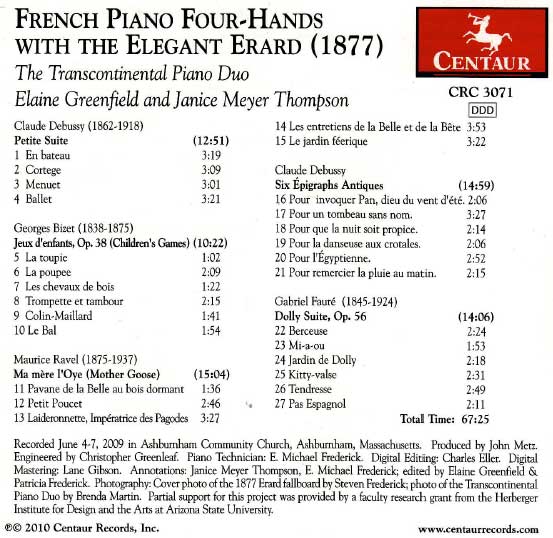 Play List for the Erard CD